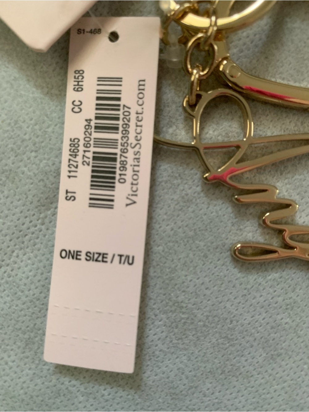 NWT Victoria's Secret Angel Wings Bag Charm Keychain Polished Gold Tone 6H58 - Picture 2 of 6